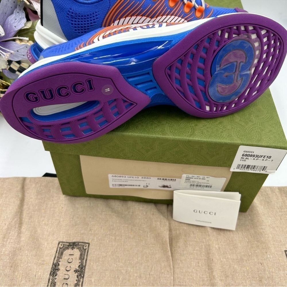 Men’s Gucci blue run low top sneaker size 11 made in Italy - Picture 9 of 9